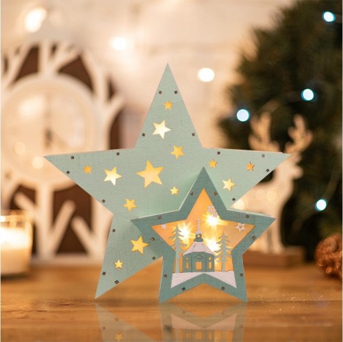 Фигурка деревянная Neon-Night Домик Звездочета с подсветкой 26х7х25 см 504-019 - изображение 2