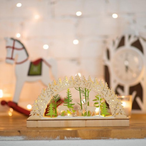 Фигурка деревянная Neon-Night Семейство оленей с подсветкой 30х5х15,7 см 504-026 - изображение 3