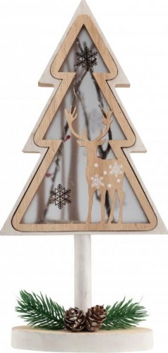 Фигурка деревянная Neon-Night Елка на подставке с подсветкой 14,5х5х30 см 504-028