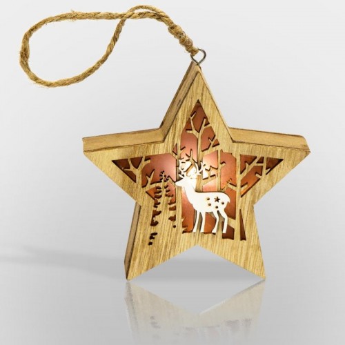 Фигурка деревянная Neon-Night Звездочка с подсветкой 24х13х3,6 см 504-022 - изображение 2