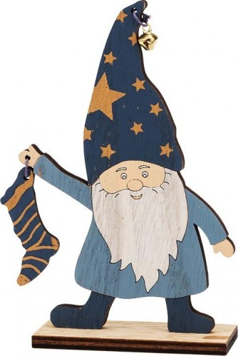 Фигурка деревянная Neon-Night Гном с носком 15х4х17 см 504-009