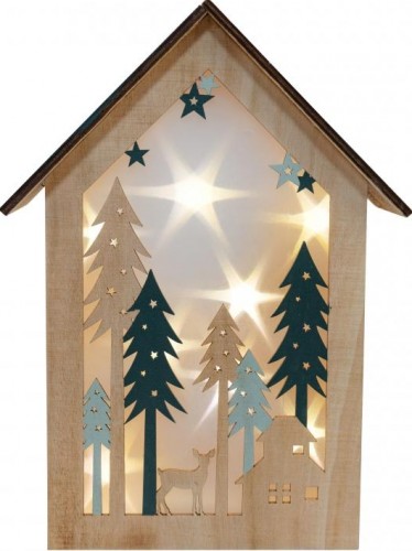 Фигурка деревянная Neon-Night Домик в лесу с подсветкой 19х6х26 см 504-024 - изображение 2