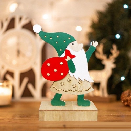 Фигурка деревянная Neon-Night Дед Мороз с подсветкой 18 см 504-016 - изображение 2