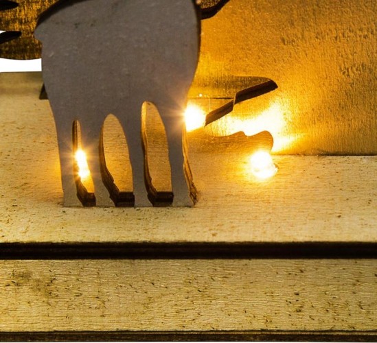 Фигурка деревянная Neon-Night Елочка с оленем с подсветкой 12х6х21,5 см 504-002 - изображение 4