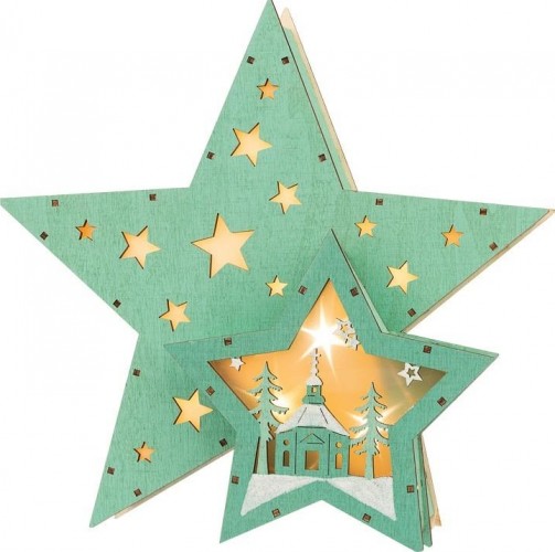 Фигурка деревянная Neon-Night Домик Звездочета с подсветкой 26х7х25 см 504-019