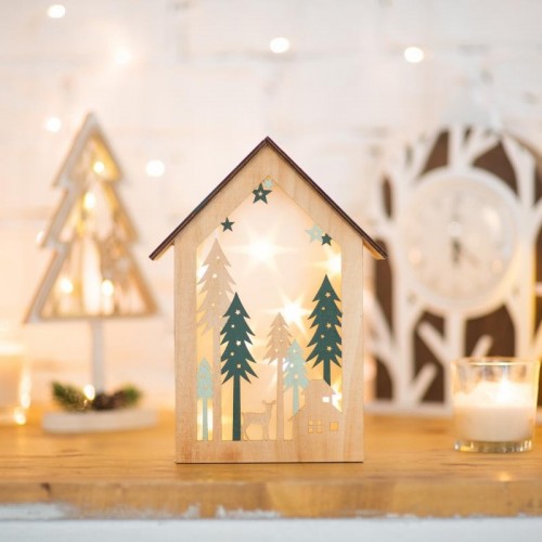 Фигурка деревянная Neon-Night Домик в лесу с подсветкой 19х6х26 см 504-024 - изображение 4