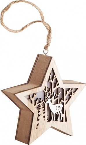 Фигурка деревянная Neon-Night Звездочка с подсветкой 24х13х3,6 см 504-022