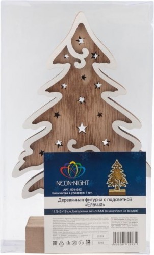 Фигурка деревянная Neon-Night Елочка с подсветкой 11,5х5х19 см 504-012 - изображение 4
