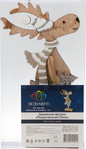 Фигурка деревянная Neon-Night Рождественский Олень синий 10,5х4х18 см 504-005 - изображение 3