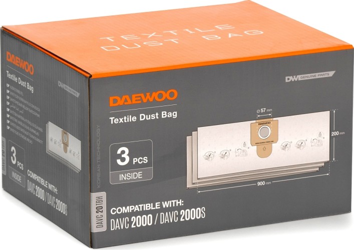 Фильтр-мешки DAEWOO DAVC 20TBH синтетические 3 шт. для DAVC 2000, DAVC 2000S - изображение 4