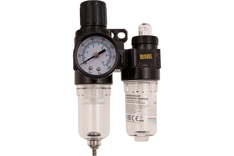 Фильтр с регулятором давления Denzel FLR1500 10 бар, 1500 л/мин, 1/4" 57469 - изображение 2
