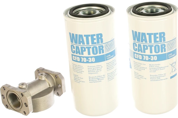 Фильтр водопоглащающий для топлива PIUSI F00611A0A 70 л/м, 30 мкм, 2 картриджа, 1 крепление