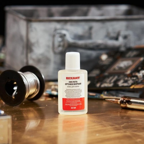 Флюс для пайки REXANT ПР3635 кислота ортофосфорная, 30 мл, флакон 09-3635 - изображение 3
