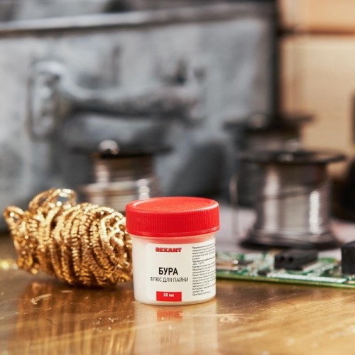 Флюс для пайки REXANT ПР3655 бура, 20 г, банка 09-3655 - изображение 3