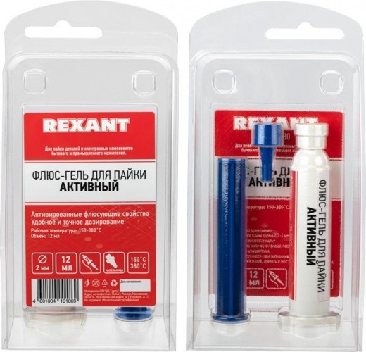 Флюс для пайки REXANT ПР3680 активный, 12 мл, техно-шприц, блистер 09-3680 - изображение 2