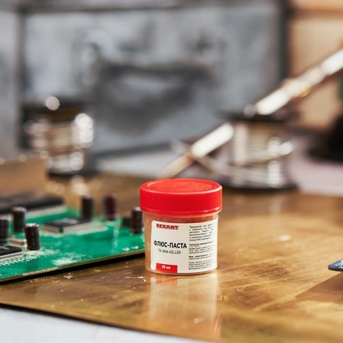 Флюс для пайки REXANT TR-RMA KELLER, 20 мл паста банка, блистер 09-3691-1 - изображение 4
