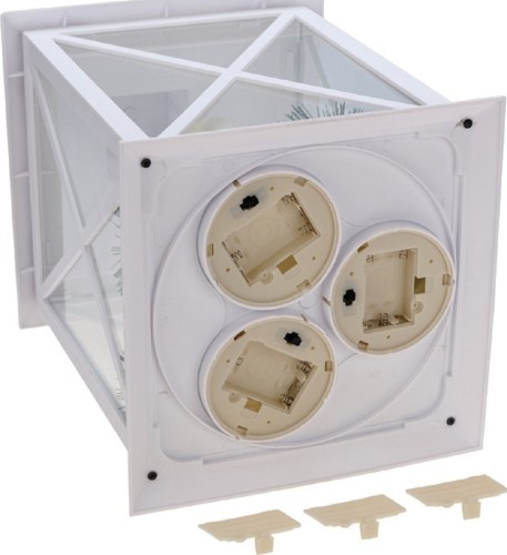 Фонарь декоративный (фигура) с тремя свечами Neon-Night 513-071 белый корпус, 24х24х40 см, теплый белый - изображение 3