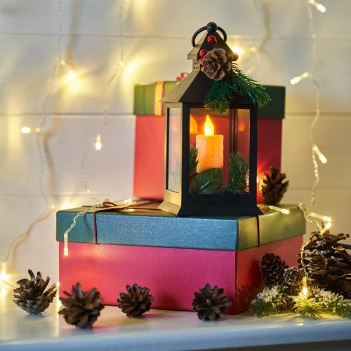 Фонарь декоративный Neon-Night 513-047 со свечкой и шишкой, теплый белый - изображение 4