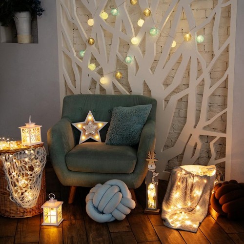 Фонарь декоративный Neon-Night 513-043 со свечкой 12х12х18 см, теплый белый - изображение 3