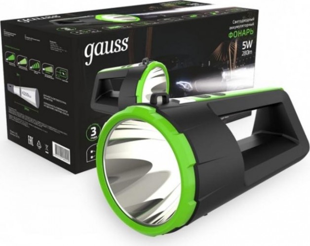 Фонарь GAUSS GFL701 прожекторный 5w 280lm li-ion 5000mah диммируемый l GF701