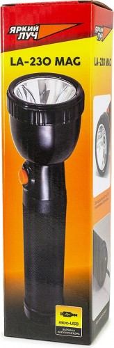 Фонарь ЯРКИЙ ЛУЧ LA-230 MAG узконаправл. луч, вст. зу micro-usb 4606400106517 - изображение 5