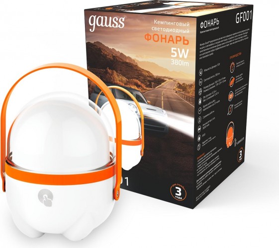 Фонарь кемпинговый GAUSS GFL001 5W 380lm Li-ion 3600mAh диммируемый оранжевый GF001 - изображение 2