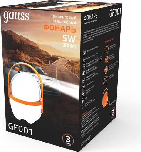 Фонарь кемпинговый GAUSS GFL001 5W 380lm Li-ion 3600mAh диммируемый оранжевый GF001 - изображение 3