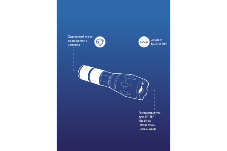 Фонарь КОСМОС KosAL_5W Premium, Q5 LED - изображение 2