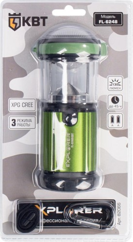 Фонарь КВТ FL-6248 кемпинговый "explorer" 82066 - изображение 4