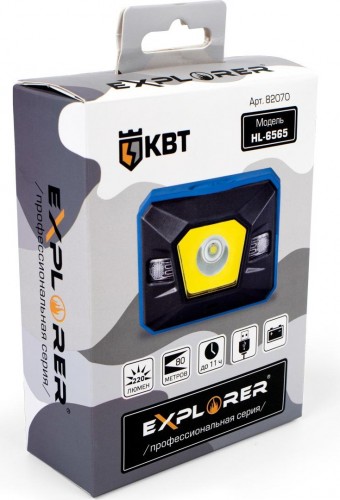 Фонарь КВТ HL-6565 налобный "explorer" 82070 - изображение 2