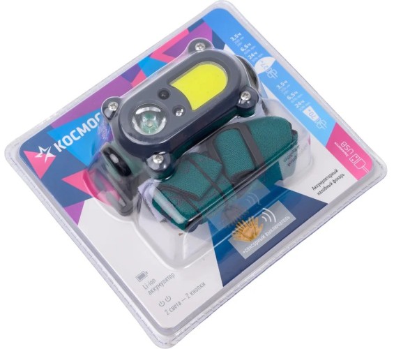 Фонарь налобный КОСМОС KOC502Lit аккумуляторный, сенсорный, 3 Bт + 3 Bт COВ - изображение 4