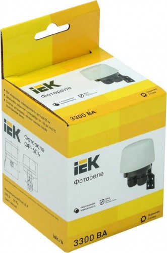 Фотореле IEK ФР 604 3300ва ip66 белый LFR20-604-3300-K01 - изображение 3