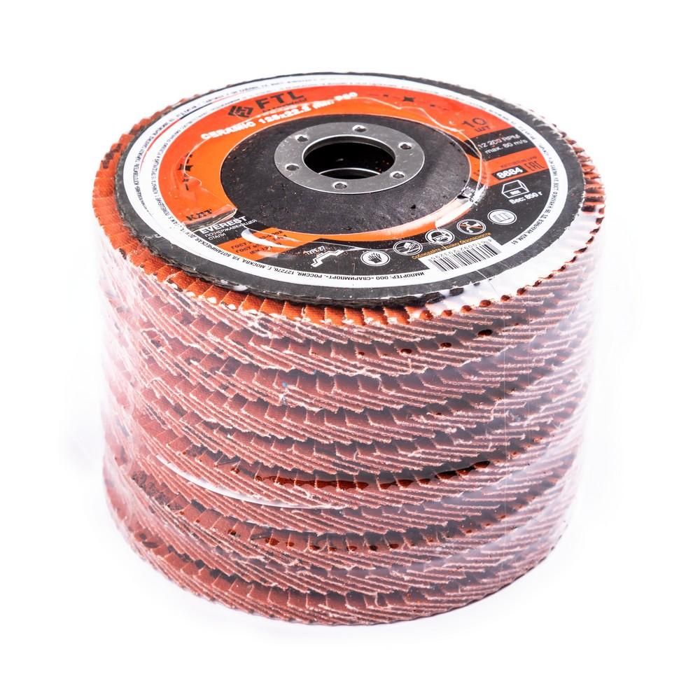 Круг лепестковый с керамическим абразивом для шлифования по нержавеющей стали FoxWeld FoxWeld FTL Ev, 10 шт - изображение 4