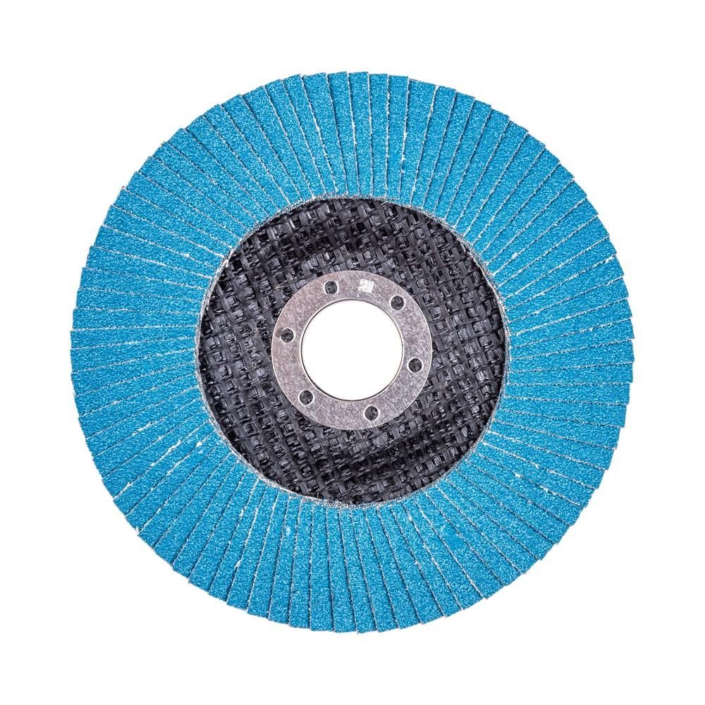 Круг лепестковый для шлифования по нержавеющей стали FoxWeld FTL Ergo 27 цирконий 125 х 22,2 мм P100, 10 шт - изображение 3