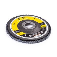 Круг лепестковый для шлифования по нержавеющей стали FoxWeld FTL Ergo 27 цирконий 125 х 22,2 мм P100, 10 шт - изображение 6