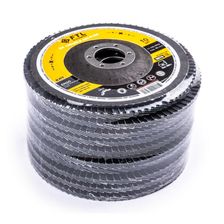 Круг лепестковый для шлифования по нержавеющей стали FoxWeld FTL Ergo 27 цирконий 125 х 22,2 мм P100, 10 шт - изображение 8