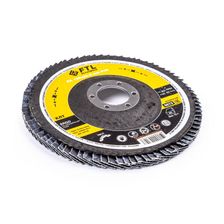 Круг лепестковый для шлифования по нержавеющей стали FoxWeld FTL Ergo цирконий 27 125 х 22,2 мм P40, 10 шт - изображение 6