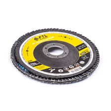 Круг лепестковый для шлифования по нержавеющей стали FoxWeld FTL Ergo цирконий 29 125 х 22,2 мм P120, 10 шт - изображение 6