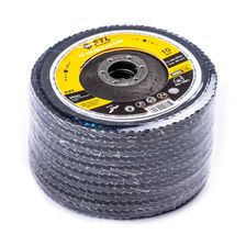 Круг лепестковый для шлифования по нержавеющей стали FoxWeld FTL Ergo цирконий 29 125 х 22,2 мм P120, 10 шт - изображение 8