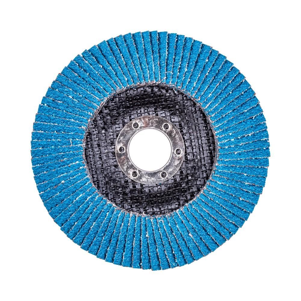 Круг лепестковый для шлифования по нержавеющей стали FoxWeld FTL Ergo цирконий 29 125 х 22,2 мм P40, 10 шт - изображение 3