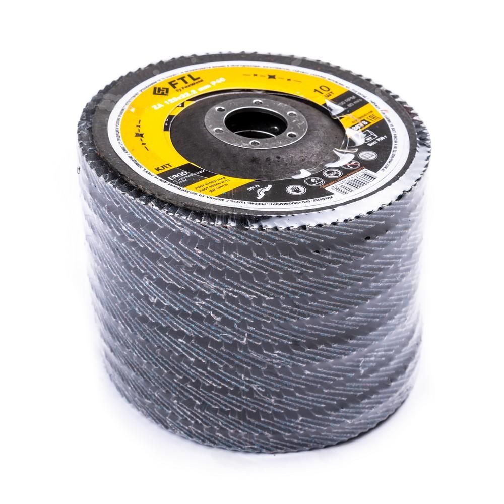 Круг лепестковый для шлифования по нержавеющей стали FoxWeld FTL Ergo цирконий 29 125 х 22,2 мм P40, 10 шт - изображение 4