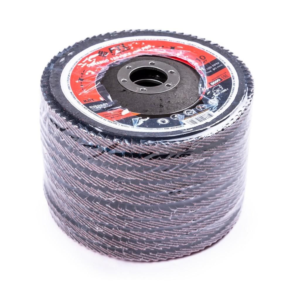 Круг лепестковый с керамическим абразивом для шлифования по нержавеющей стали FoxWeld FTL Everest 29, 10 шт - изображение 4