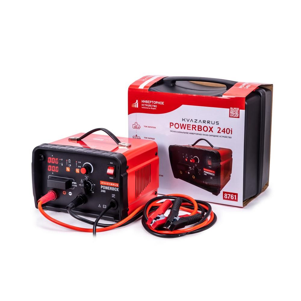 Инверторное пуско-зарядное устройство FoxWeld KVAZARRUS PowerBox 240i, таймер, пластиковый кейс