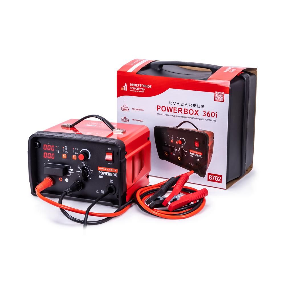 Инверторное пуско-зарядное устройство FoxWeld KVAZARRUS PowerBox 360i, таймер, пластиковый кейс