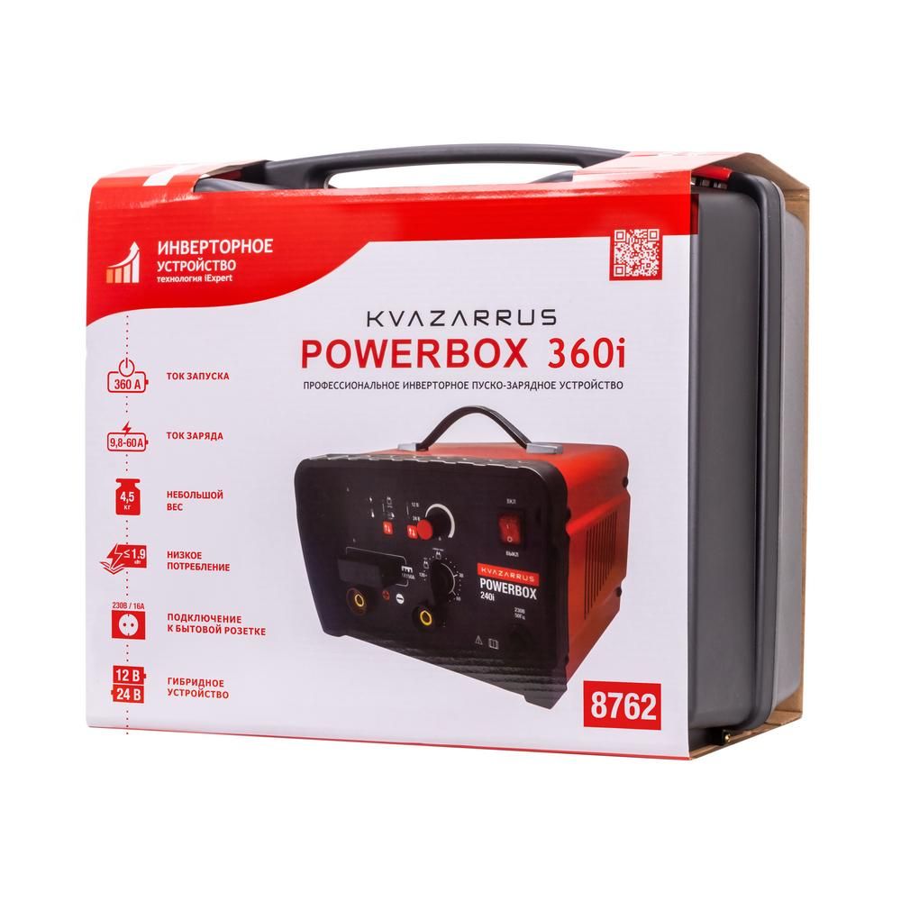Инверторное пуско-зарядное устройство FoxWeld KVAZARRUS PowerBox 360i, таймер, пластиковый кейс - изображение 7