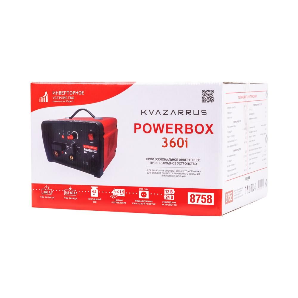 Инверторное пуско-зарядное устройство FoxWeld KVAZARRUS PowerBox 360i, таймер, цветная коробка - изображение 7