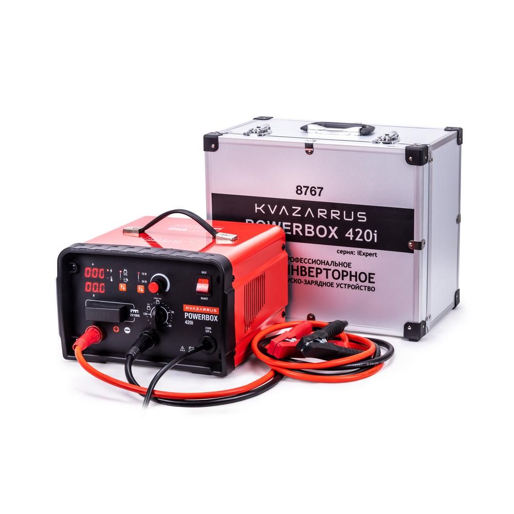 Инверторное пуско-зарядное устройство FoxWeld KVAZARRUS PowerBox 420i, таймер, алюминиевый кейс