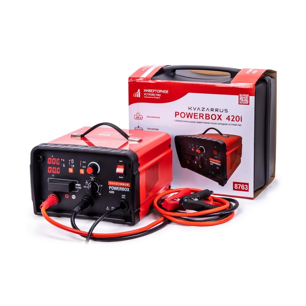 Инверторное пуско-зарядное устройство FoxWeld KVAZARRUS PowerBox 420i, таймер, пластиковый кейс