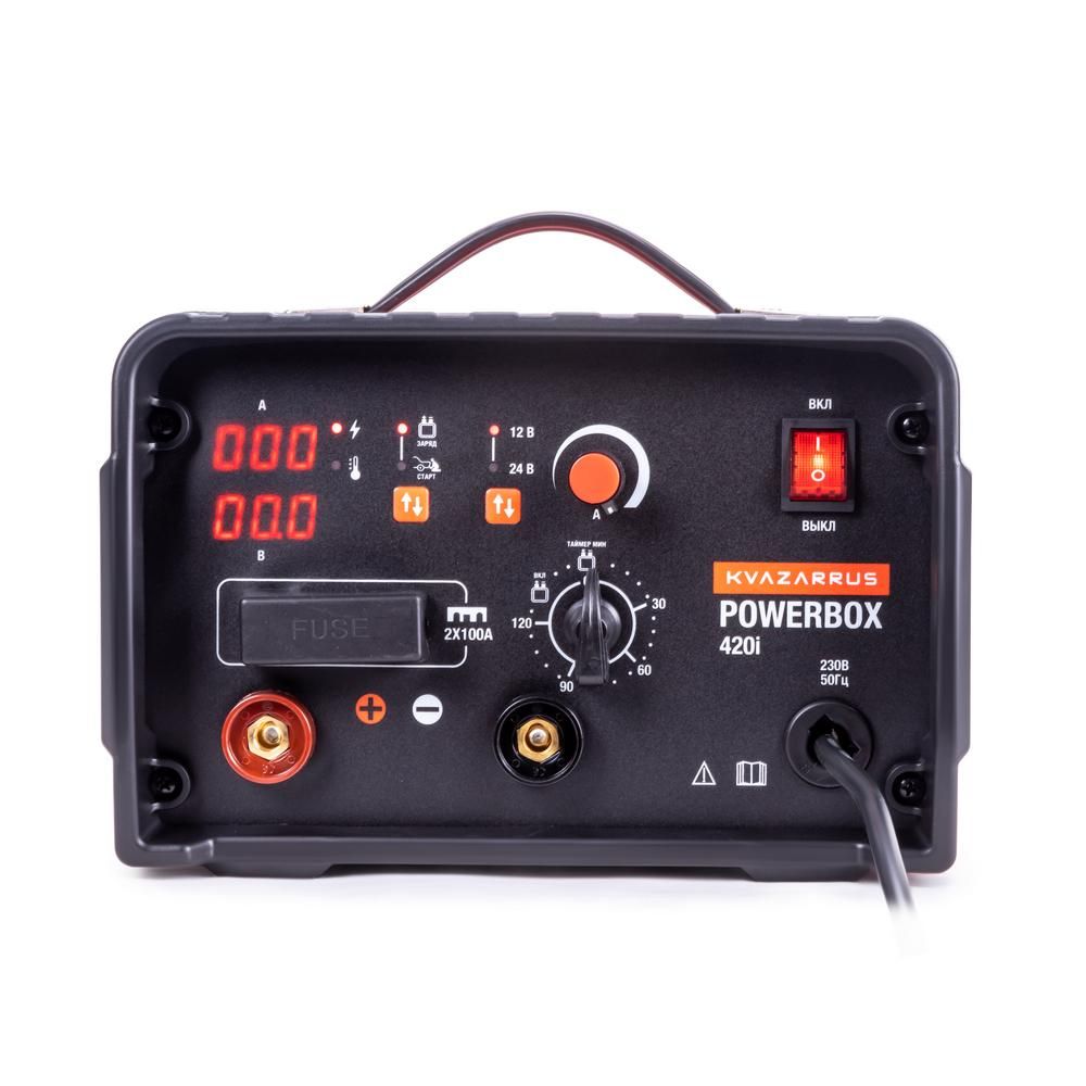 Инверторное пуско-зарядное устройство FoxWeld KVAZARRUS PowerBox 420i, таймер, пластиковый кейс - изображение 3