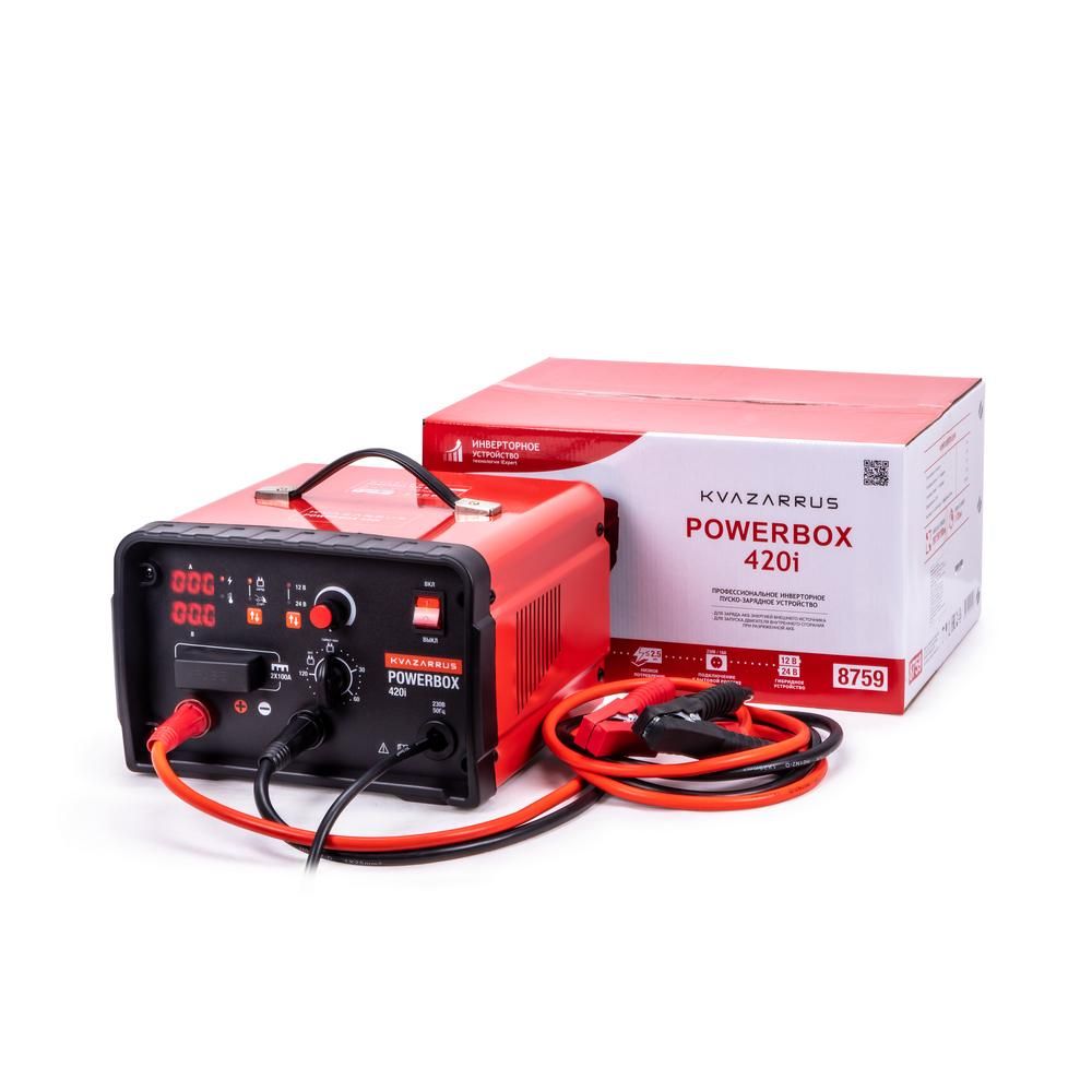 Инверторное пуско-зарядное устройство FoxWeld KVAZARRUS PowerBox 420i, таймер, цветная коробка